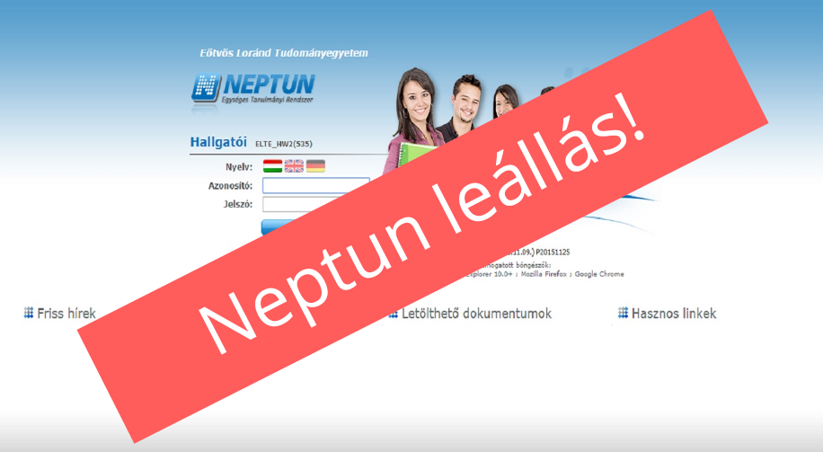 Neptun leállás: módosul a jelentkezés határideje!